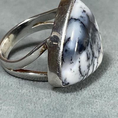 Dendrite Opal Sterling Silver ring 6