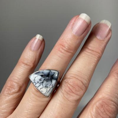 Dendrite Opal Sterling Silver ring 6
