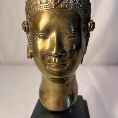 Brass Thai Buddhist Head Statue (LR-RG)