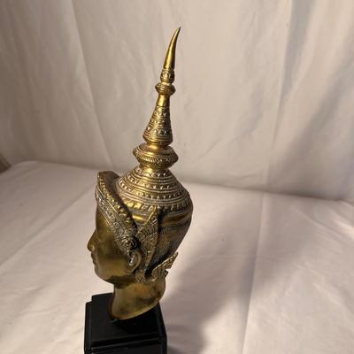 Brass Thai Buddhist Head Statue (LR-RG)