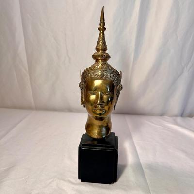 Brass Thai Buddhist Head Statue (LR-RG)