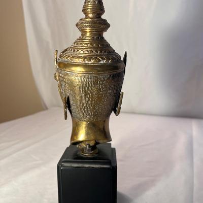 Brass Thai Buddhist Head Statue (LR-RG)