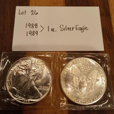 2 silver Eagles