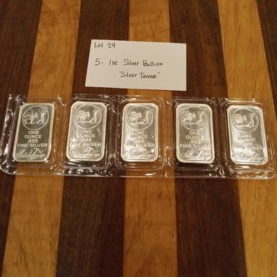 5 1 ounce silver bars