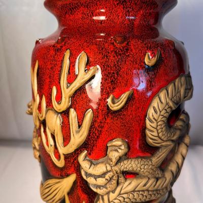 Always Azul Pottery Ornate Dragon Adorned Vase (LR-RG)