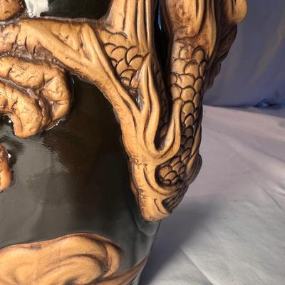 Always Azul Pottery Ornate Dragon Adorned Vase (LR-RG)
