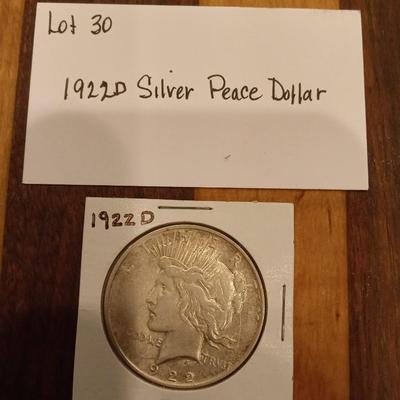 1922 D peace dollar
