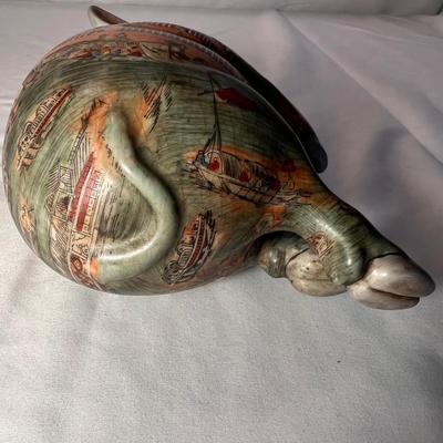 Vintage Chinese Famille Rose Lucky Pig Figurine (LR-RG)