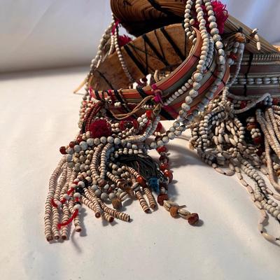 Tribal Headdress Made W/ Natural Fibers (LR-RG)