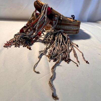 Tribal Headdress Made W/ Natural Fibers (LR-RG)