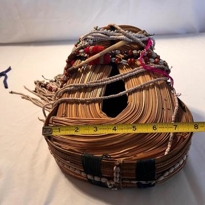 Tribal Headdress Made W/ Natural Fibers (LR-RG)