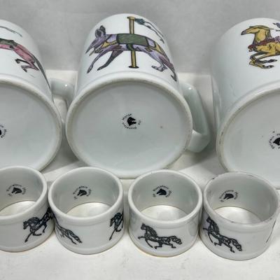 Ceramic Carousel Cups and Napkin Rings