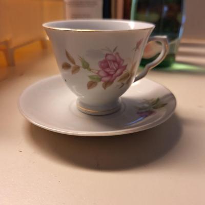 Vintage WWII Era Chinese Demitasse Tea Cup and Saucer Fine China Cup Saucer