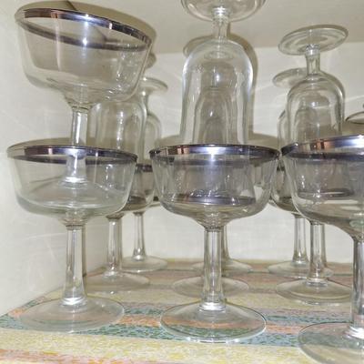 Silver rimmed sorbet glasses