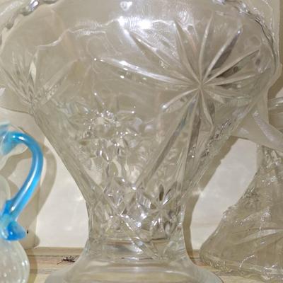 2 Vtg Anchor Hocking Star of David Punch Bowl Base