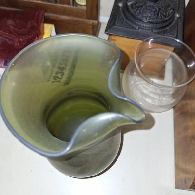 Green Pitcher with ice catcher