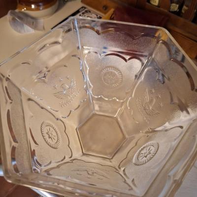 Federal Glass Americana Hexagon PUnch Bowl