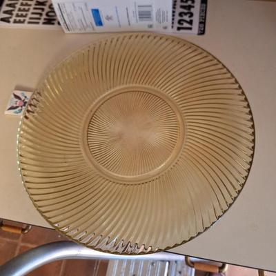 Amber glass Serving plate