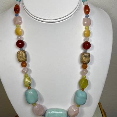 DTR Jay King Sterling and Pastel Gemstone Necklace