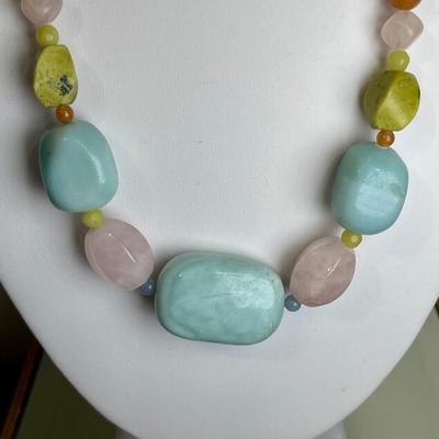 DTR Jay King Sterling and Pastel Gemstone Necklace