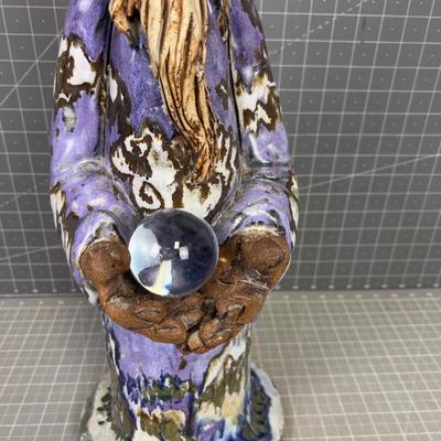 AWESOME!!! Stoneware Wizard with the Crystal Ball