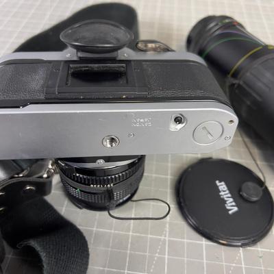 CANNON AW-1 35mm Film Camera with 2 Lenses