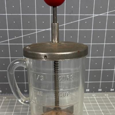 Antique Nut Chopper and Measuring Cup 