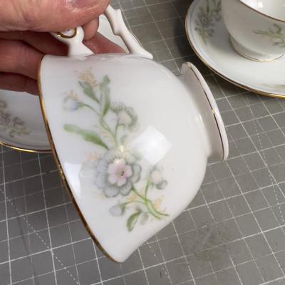 Tea Set in White, Pink & Green, by Grace Chino in Occupied Japan 