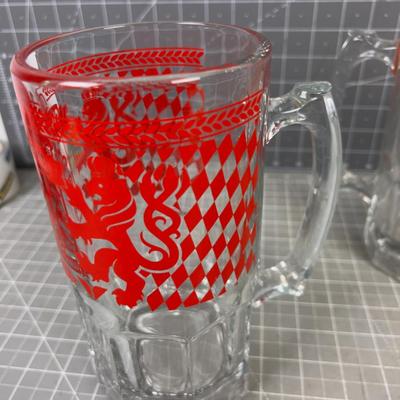(4) Collectible OCTOBER FEST from SNOWBIRD Large Glass Steins