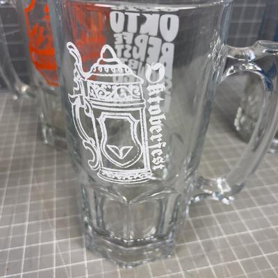 (4) Collectible OCTOBER FEST from SNOWBIRD Large Glass Steins