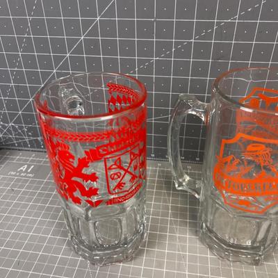 (4) Collectible OCTOBER FEST from SNOWBIRD Large Glass Steins