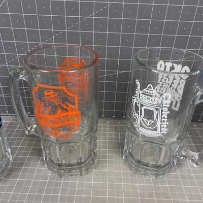(4) Collectible OCTOBER FEST from SNOWBIRD Large Glass Steins