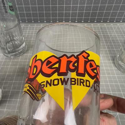 (5) Collectible OCTOBER FEST from SNOWBIRD Medium Glass Steins