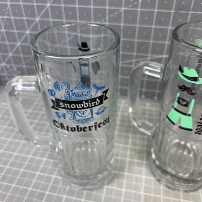 (5) Collectible OCTOBER FEST from SNOWBIRD Medium Glass Steins