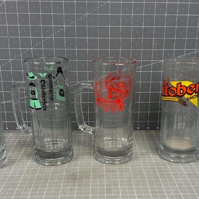 (5) Collectible OCTOBER FEST from SNOWBIRD Medium Glass Steins