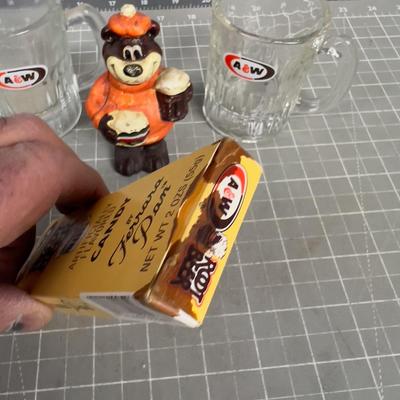 Awesome! A & W Bear Cast Iron, Minatare Mugs and Candy 