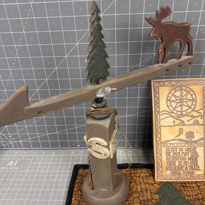 Moose, Plaque, Music Box on the Sewing Machine Etc. 