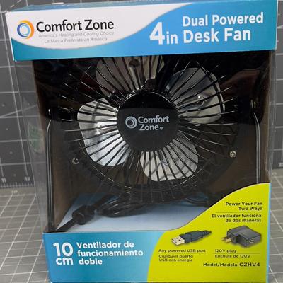 Comfort Zone 4" Desk Fan NEW 