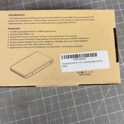 Zetta Guard  HDMI 3 X 1  Switch NEW in the BOX