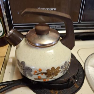 Vtg Enamled Teapot