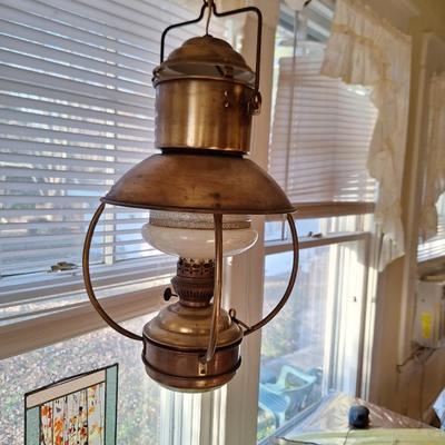 Vtg Nautical Electric Copper Lamp