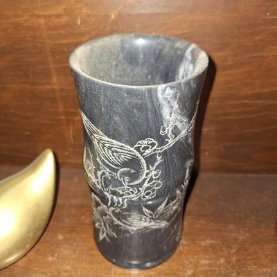 Etched Stone Vase