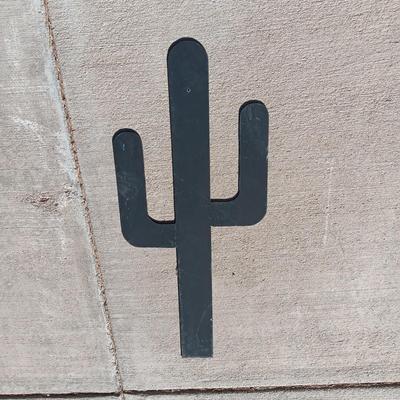 HEAVY IRON 3 FOOT CACTUS INDOOR/OUTDOOR WALL DECOR