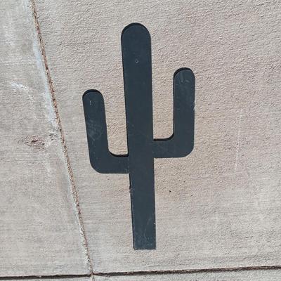 HEAVY IRON 3 FOOT CACTUS INDOOR/OUTDOOR WALL DECOR