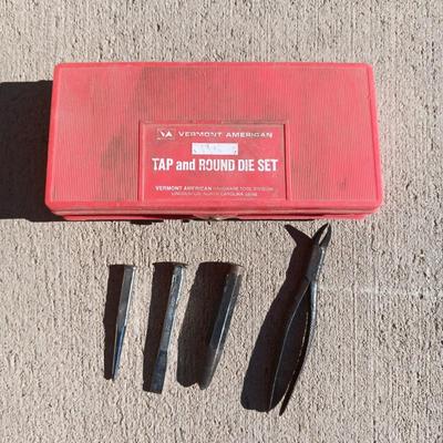 TAP AND ROUND DIE SET, AWLS AND WIRE CUTTERS