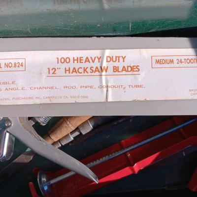 NICE TURNER METAL TOOL BOX WITH SHELF AND SOME HAND TOOLS