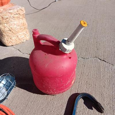 CROW BAR, TROUBLE LIGHT, GAS CAN, BUNGEE CORDS, HEADLIGHT AND ZIP TIES