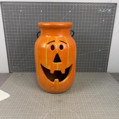 Terra Cotta Jack-O-Lantern Large