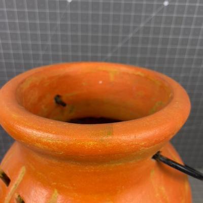 Terra Cotta Jack-O-Lantern Large