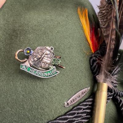 Wool Alpine Hat with Feathers, Made in Germany, Green 